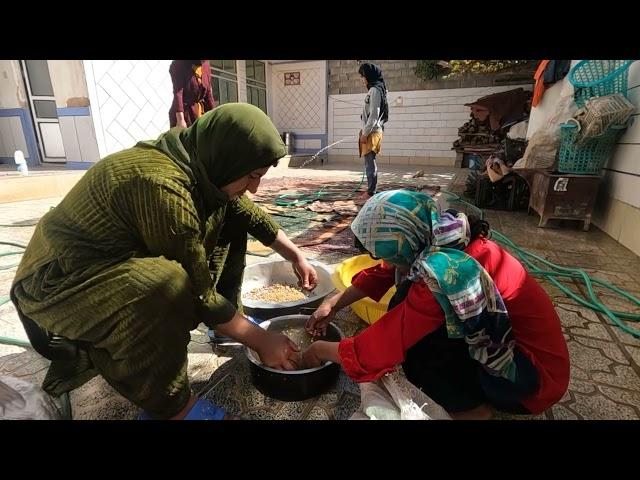 Due to the lack of water for cleaning and washing, Mehdi took them to his house.