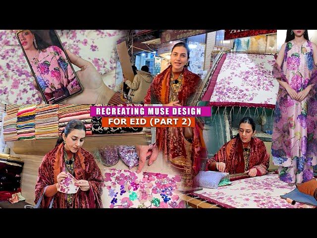 Eid Dress Bedsheet Dress in Making Vlog | Muse Handwork | Workshop Step by Step Process Details