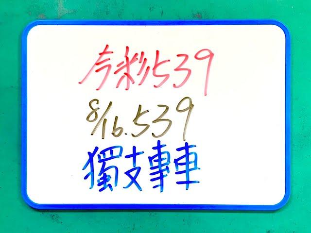 【今彩539】8月16日(五)獨支專車  #539