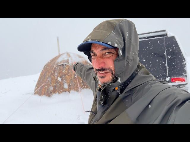 BLIZZARD!  Snow Camping In A Hot Tent