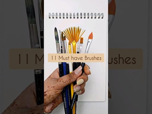 Types of brushes and their uses  #shorts #art