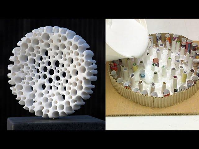 DIY modern Sculpture with white cement | Easy cement craft