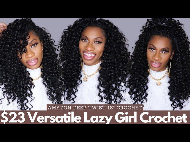 $23 Lazy Girl VERSATILE Crochet Braid Pattern Crochet Tutorial - Amazon Deep Twist 18" Hair