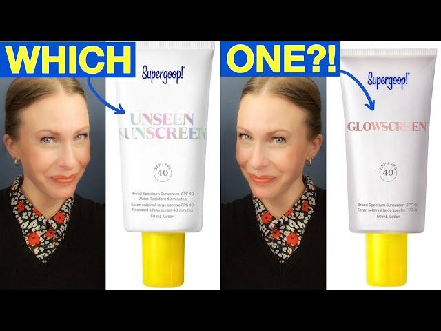 Supergoop Sunscreen // Unseen Sunscreen vs. Glowscreen Sunscreen // Skincare Routine // Anti-Aging