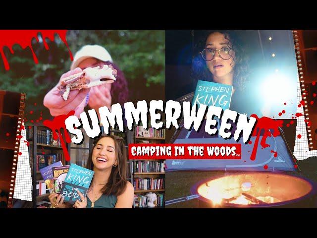 SUMMERWEEN READING VLOG! Camping Alone in the Woods, S'mores, Scary Books, and Baking Fails