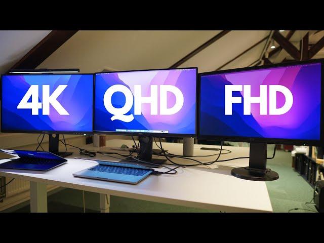 FHD vs QHD vs 4K - Monitor Resolution Comparison Between 1080p, 1440p & 2160p