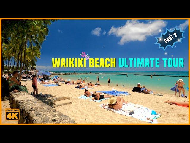 WAIKIKI BEACH: The Ultimate 4K Beach Sketch Tour PART 2 ️ Royal Hawaiian Hotel to Waikiki Wall 