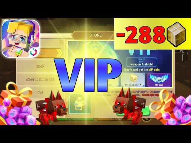 I got Epic Weapon and Shield in Blocky Dungeon!! - Power of VIP BlockmanGo