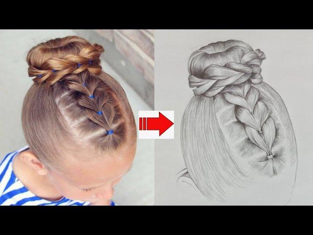 PENCIL SHADING OF BUN #hairstyle  #hair #haircut #pencildrawing #pencilshading #shading #drawing