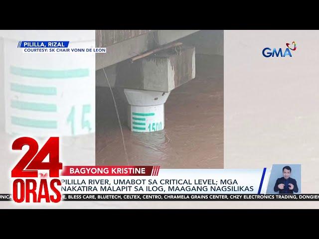 Pililia River, umabot sa critical level; mga nakatira malapit sa ilog, maagang nagsilikas | 24 Oras