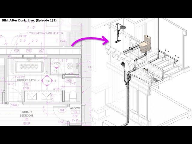 Plumbing the Primary Bath in Revit... in 3D! (The North Wing - PT 7)