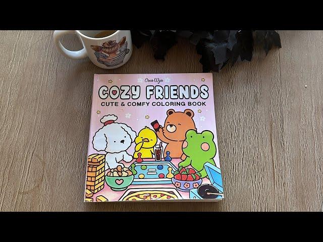 Completed “Cozy Friends” coloring book by Coco Wyo