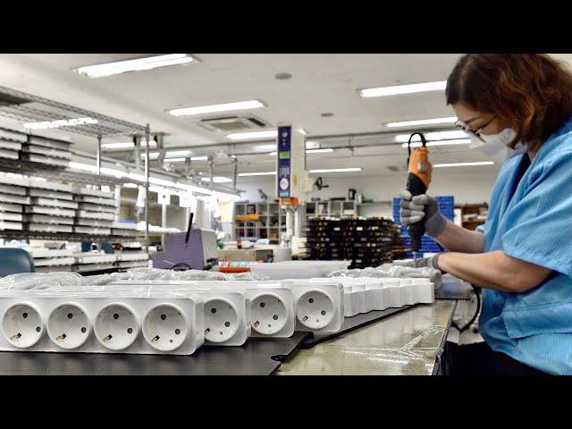 New Technology! Korean Smart Power Bar Factory. Power Strip Mass Production Process