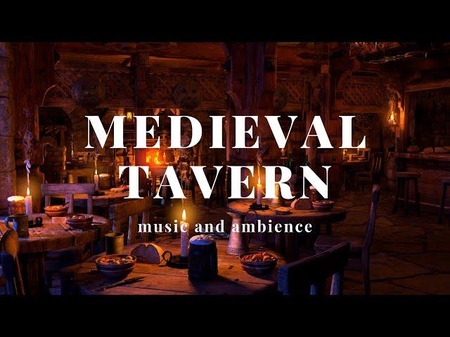 FANTASY MEDIEVAL TAVERN AMBIENCE - Bar Sounds, Fireplace, Celtic  ambience for Relaxation and chill