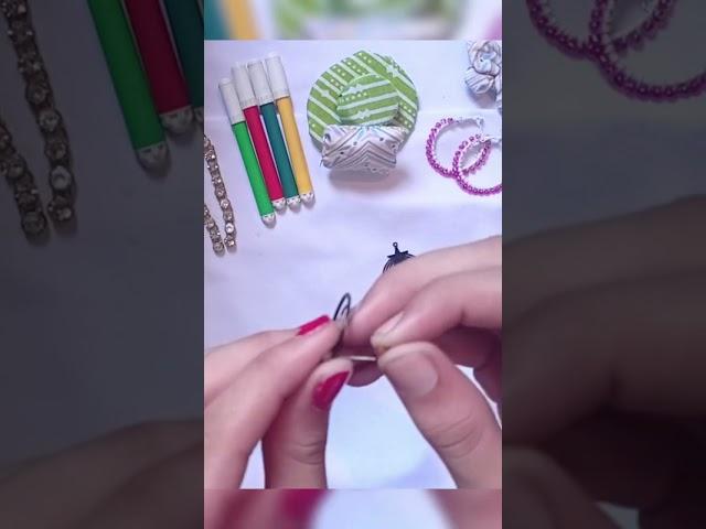 #shorts Diy earrings ️️ | Craft video | creative ragini #viral #diy