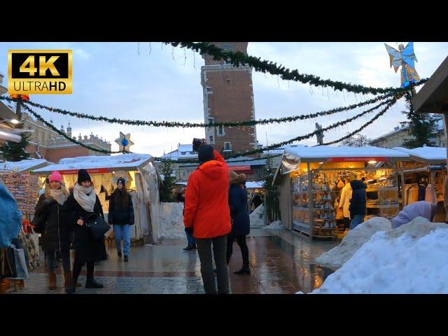  Christmas 2022  Krakow in winter  Christmas Market in Krakow - Krakow 4K