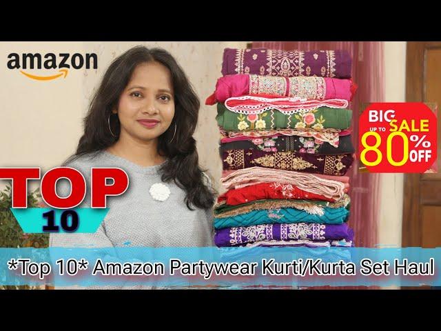 *Top 10* Amazon Partywear Kurti/Kurta Pant Dupatta Set Haul | Ranjana R