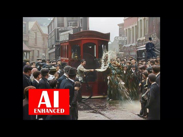 Living Wigan, 1902. AI Enhanced. Colour Added. Sound Added. Updcaled To HD