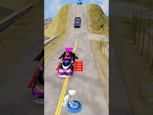 Mix Funny Cars Vs Spike Bollard #beamng #beamngdrive #shorts