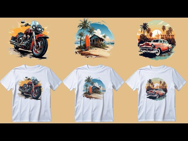 Midjourney T-shirt Design Prompts For Print On Demand - Cool Retro T-shirt Designs
