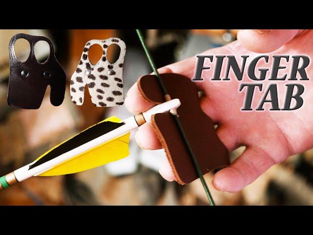 Tab finger protection when using a Longbow, leather tabs for archery bows