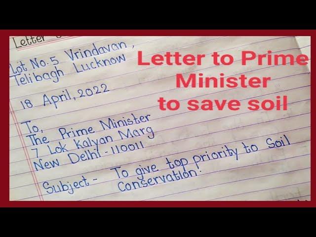 Letter to Prime Minister to Save soil/ Letter of Conservation of soil to Prime Minister #linearstudy