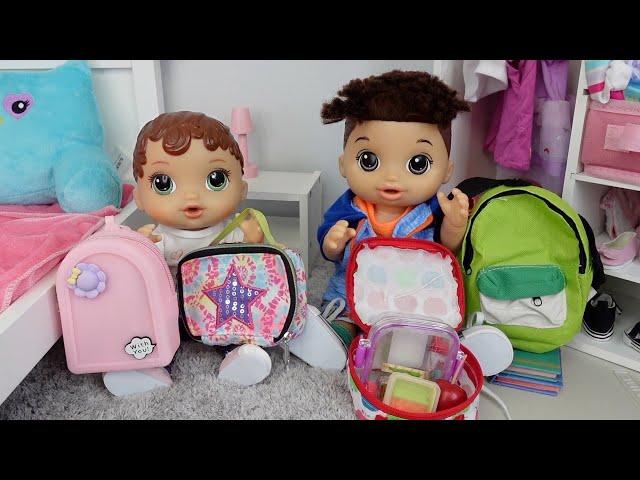 Packing baby alive Abby's Lunch Box and Backpack