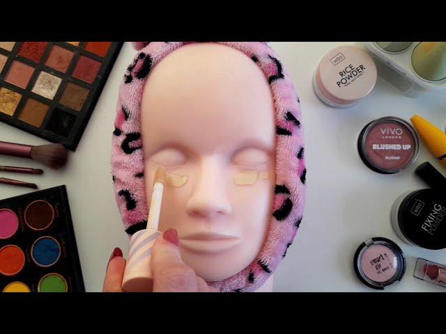 ASMR Skincare and Makeup on Mannequin (No Talking)