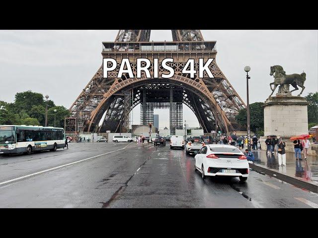 Driving Downtown - Paris 4K HDR - Morning Rain