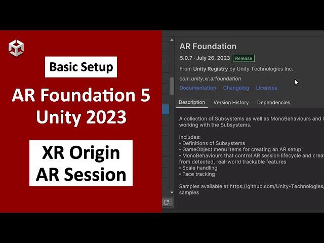 Basic Setup for AR Foundation 5 using Unity 2023 with XR Origin & AR Session - Beginner Tutorial