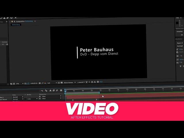 EINFACHE EINBLENDUNG | AFTER EFFECTS | KBDESIGNZ