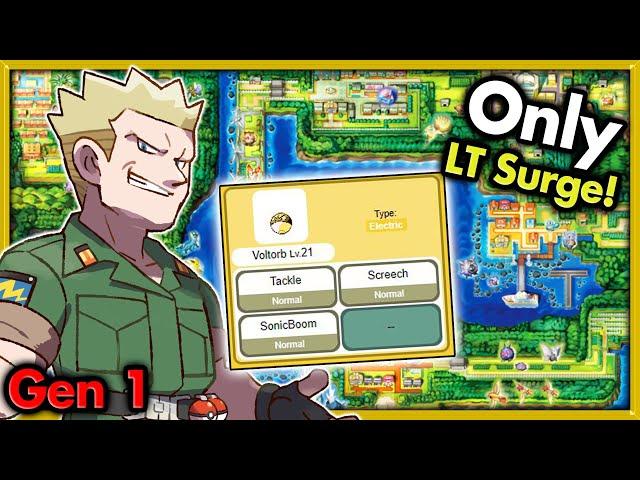 Can I Beat Pokemon Red with Lt Surge's TEAM & MOVES?  Pokemon Challenges ► NO ITEMS IN BATTLE