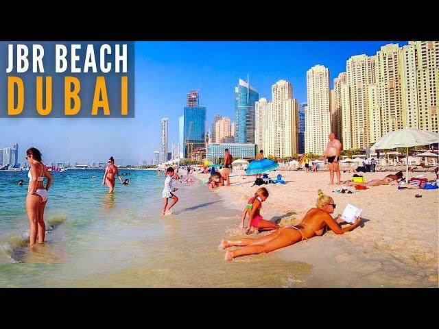 JBR Beach Dubai 2021 | Walking Around Jumeirah Beach Dubai 4K- THE BEACH at Jumeirah Beach Residence