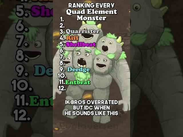 Ranking every Quad Element (PT1) #edit #meme #mysingingmonsters #msm #ranking