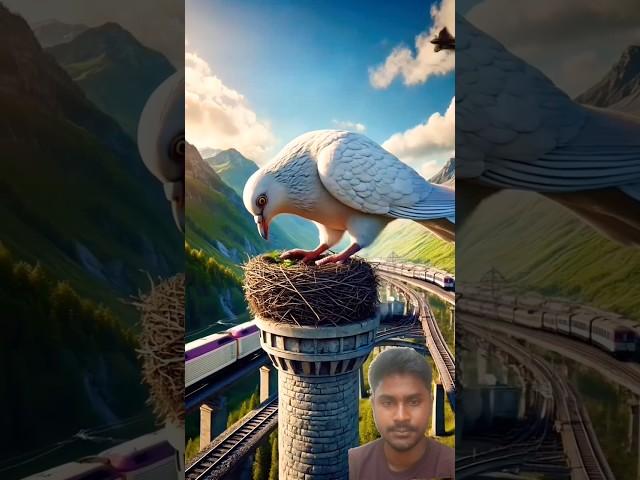 The story of the pigeon who built nest on top of a tower and then laid lots of eggs#ai #pigeon
