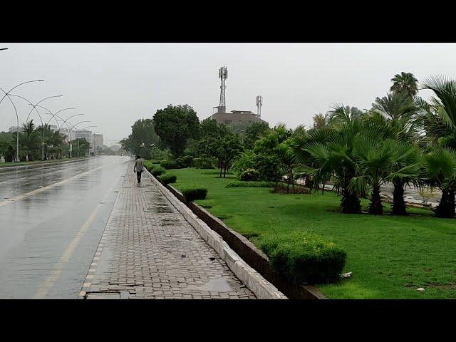 Walking Rainy Day in Karachi Pakistan, Rain and City Sounds ASMR