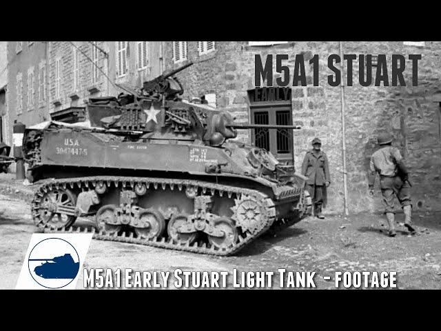 WW2 M5A1 Stuart Light Tank Normandy - footage.