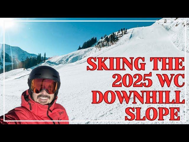 POV skiing the downhill world championship slope in Saalbach Hinterglemm