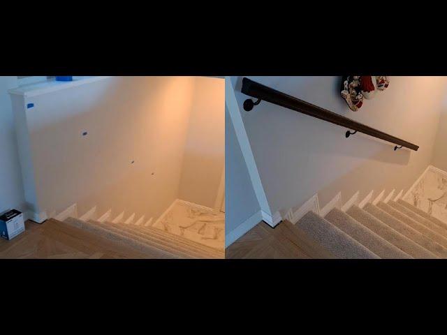 How I installed a Wooden Stair Handrail from Lowes