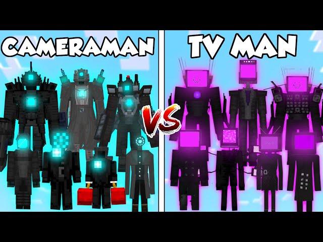 All CAMERAMAN vs All TV MAN BATTLE in MINECRAFT PE