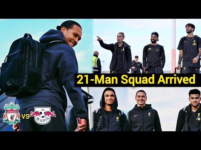 Liverpool's 21-Man Squad Arrived & Set for Leipzig Showdown