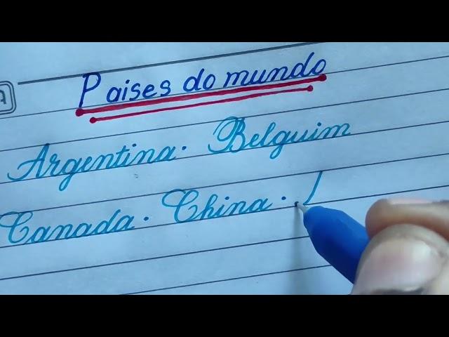 How to write country name in english | with the beautiful cursive letter