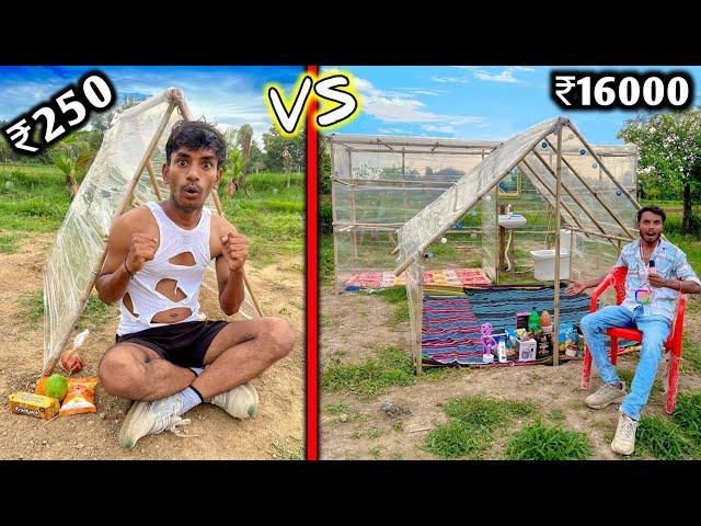 Overnight Survival  Challenge | Low budget Transparent house challenge  ₹250 VS  ₹16000