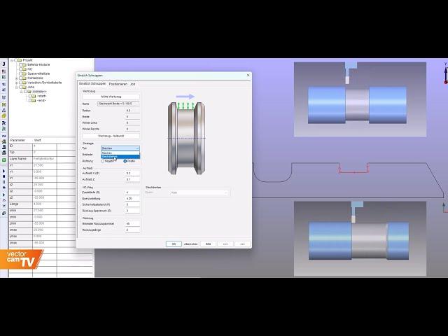 Einstechen mit vectorcam