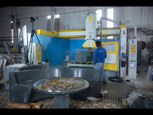 Producing seat from granite on Gmm machine Litox