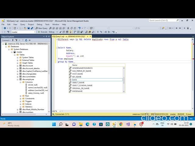 Different ways to SQL delete Duplicate rows from a SQL Table Part -1 #sql #sqlserver #shorts #number