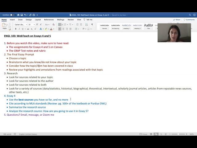 WebTeach ENGL 103 Essays 3 and 4 (Previously Essays 4 and 5)