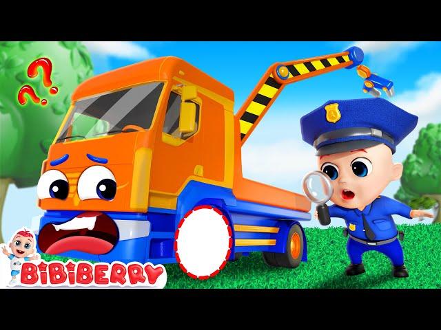 Construction Vehicles Song - Excavator Lost Wheel | Jozzy Kids Songs | Bibiberry Nursery Rhymes