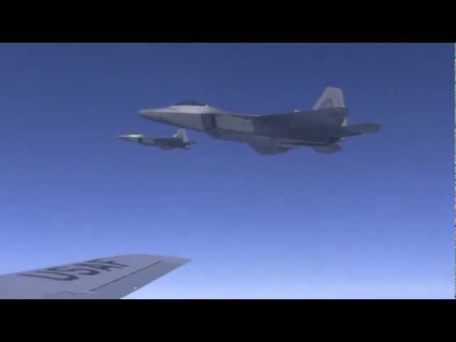 F-22 Raptors - In-Flight Refueling HD