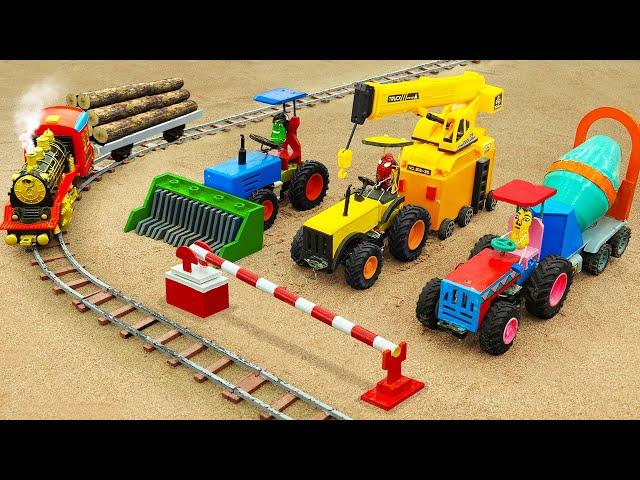 Diy tractor mini Bulldozer rescue Train in accident | diy barrier for mini train | HP Mini